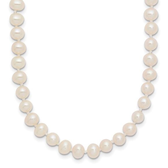 14k Yellow Gold 4-5mm White Near Round Freshwater Cultured Pearl Necklace
